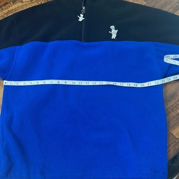 VTG 1999 Pillsbury Doughboy Fleece Pullover 1/4 Zip Jacket with pockets Medium - Picture 12 of 14